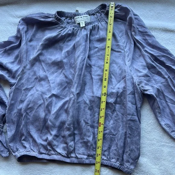 Anthropologie Purple Ruffled Long Sleeve Blouse - Picture 7 of 7